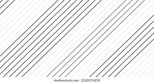 Diagonal stripe seamless pattern. Geometric classic black and white thin line background. vector ilustration