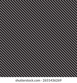Diagonal stripe seamless pattern. Geometric classic black and white thin line background.
