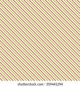 Diagonal stripe seamless pattern. Geometric classic green and red line background.