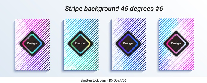 Diagonal striped bakcground design. Colorful halftone gradient. Bright geometric pattern. Vector illustration for book, dance banner, poster