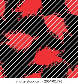 Diagonal striped and feathers pattern. For fashion classic textiles for fabric. ready to print. Raport. Vector design. All over print