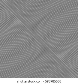 Diagonal striped illustration. Repeated black lines on white background. Surface pattern design with linear ornament. Disco lights motif. Stripes wallpaper. Digital paper for web designing. Vector art