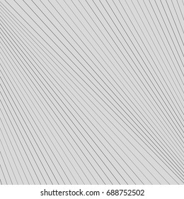 Diagonal striped illustration. Repeated black slanted lines on grey background. Surface pattern design with linear ornament. Disco lights motif. Stripes wallpaper. Angle rays. Pinstripes vector art.