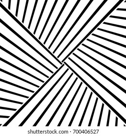 Diagonal striped illustration. Repeated black slanted lines on white background. Surface pattern design with linear ornament. Disco lights motif. Stripes wallpaper. Angle rays. Pinstripes vector art