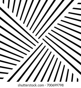 Diagonal striped illustration. Repeated black slanted lines on white background. Surface pattern design with linear ornament. Disco lights motif. Stripes wallpaper. Angle rays. Pinstripes vector art