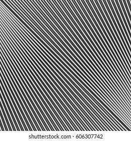 Diagonal striped illustration. Repeated color lines on white background. Surface pattern design with linear ornament. Disco lights motif. Stripes wallpaper. Digital paper for web designing. Vector art