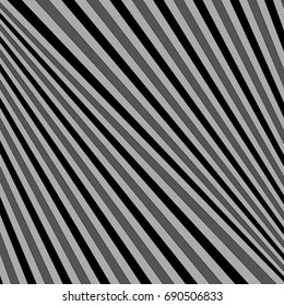 Diagonal striped illustration. Repeated color slanted lines background. Surface pattern design with linear ornament. Colorless disco lights motif. Stripes wallpaper. Angle rays. Pinstripes vector art.