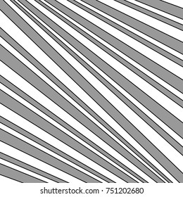 Diagonal striped illustration. Repeated color slanted lines background. Surface pattern design with linear ornament. Colorless disco lights motif. Stripes wallpaper. Angle rays. Pinstripes vector art.