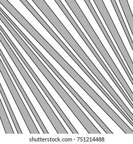 Diagonal striped illustration. Repeated color slanted lines background. Surface pattern design with linear ornament. Colorless disco lights motif. Stripes wallpaper. Angle rays. Pinstripes vector art.