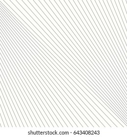 Diagonal striped illustration. Repeated grey lines on white background. Surface pattern design with linear ornament. Disco lights motif. Stripes wallpaper. Digital paper for web designing. Vector art.