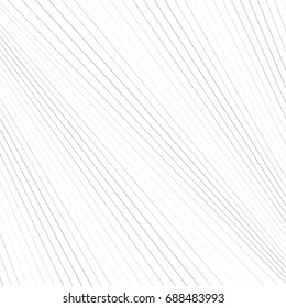 Diagonal striped illustration. Repeated grey slanted lines on white background. Surface pattern design with linear ornament. Disco lights motif. Stripes wallpaper. Angle rays. Pinstripes vector art.