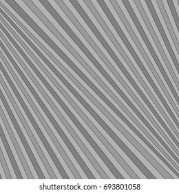 Diagonal striped illustration. Repeated slanted greyscale lines background. Surface pattern design with linear ornament. Colorless disco lights motif. Stripes wallpaper. Angle rays. Pinstripes vector art.