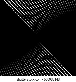 Diagonal striped illustration. Repeated white lines on black background. Surface pattern design with linear ornament. Disco lights motif. Stripes wallpaper. Digital paper for web designing. Vector art