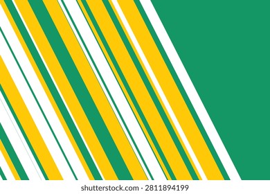 Diagonal striped pattern of green, yellow, and white geometric lines stripes