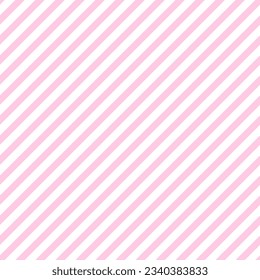 Diagonal striped pattern. Pink and white seamless background