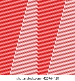 Diagonal striped red pattern. Abstract repeated straight fat and thin lines texture background. Vector illustration