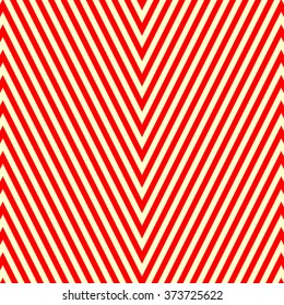 Diagonal striped red white pattern. Abstract repeat straight lines texture background. Vector illustration