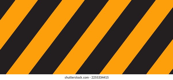 Diagonaler Streifen, Hintergrund. Orangefarbene und schwarze Linien für Straßenwarnung und Bildschirmhintergrund. Realistische Linien mit wiederholter Streifen Textur. Einfache geometrische Streifen, Hintergrund. Mustervektor