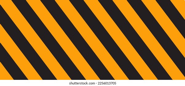 Diagonal stripes background. Orange and black lines pattern for road warning and wallpaper template. Realistic lines with repeat stripes texture. Simple geometric stripes background. Pattern vector