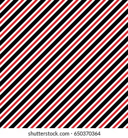 diagonal stripes background with red, black and white lines. Different line widths