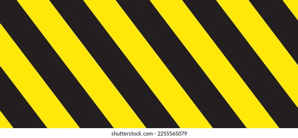 Fondo de franjas diagonales. Patrón de líneas amarillas y negras para la advertencia de carreteras y la plantilla de papel pintado. Líneas realistas con textura de rayas repetidas. Fondo de franjas geométricas simples. vector de patrón