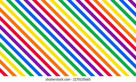 Diagonal stripes line colorful rainbow background design. Happy LGBT pride month theme vector template. 