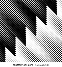 Diagonal stripes ornate. Lines pattern. Striped image. Linear background. Strokes ornament. Abstract wallpaper. Modern halftone backdrop. Digital paper, web design, textile print, vector artwork