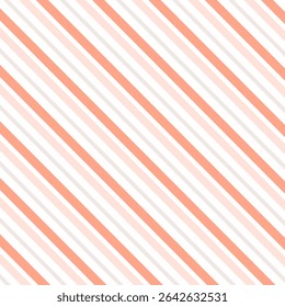 Diagonal Stripes Pattern Peach, Pink, Gray, White Background