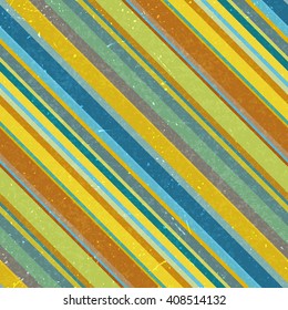 Diagonal stripes pattern, seamless texture background. Ideal for printing onto fabric and paper or decoration. Yellow, blue, brown colors. 