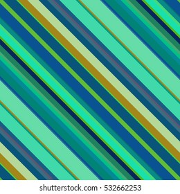 Diagonal stripes pattern, seamless texture background. Ideal for printing onto fabric and paper or decoration. Green, blue colors. 
