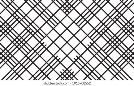 Diagonal of stripes pattern vector. Design repeat lines black on white background. Design print for illustration, texture, textile, wallpaper, background. Set 4