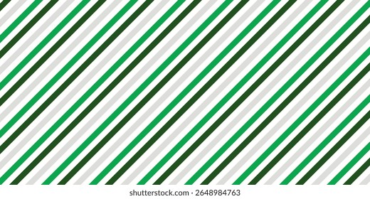 Rayas diagonales, patrón verde y blanco crudo. Ilustración vectorial