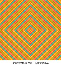 Rayas diagonales rhombus rejilla abstracta vectorial sin soldadura. Swatch de líneas superpuestas. Papel tapizado a cuadros de rayas. Coloridas líneas de revestimiento de rejilla ornamento interminable.