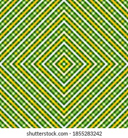 Diagonal stripes rhombus grid grunge vector seamless pattern. Overlaying lines rhombus shapes texture. Stripes chequered wallpaper print. Colorful plaid lines grid endless ornament.