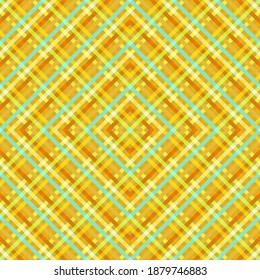 Diagonal stripes rhombus grid trendy vector seamless pattern. Overlaying lines texture. Stripes chequered wallpaper print. Colorful plaid lines grid endless ornament.