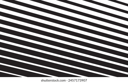 Diagonal stripes seamless pattern. Simple black and white vector slanted lines texture. Modern abstract geometric striped background. Thin parallel inclined strips. Repeatable design for print, decor