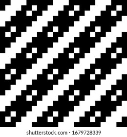 Diagonal stripes, squares ornament. Seamless pattern. Checks, lines ornate. Embroidery background. Folk wallpaper. Tribal motif. Ethnic mosaic. Digital paper, textile print, abstract. Vector artwork.