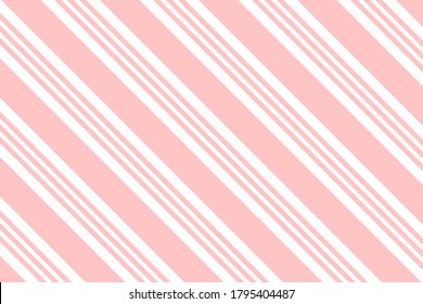 Diagonal stripes vector background, candy cane pattern. Cute Christmas design.