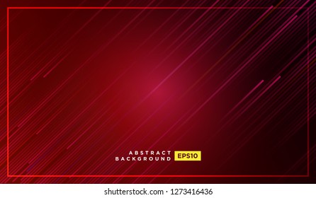 Diagonal stripes vector lines falling with shadow and glowing light illustration. Space and stars on dark red background. Beautiful magic backdrop with text placeholder for your design