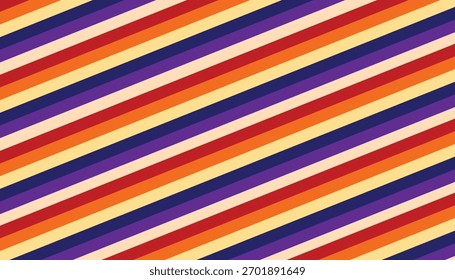 Diagonal stripes of vibrant colors including purple, orange, red, and yellow create a dynamic and energetic abstract background pattern.