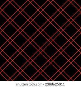 Diagonal tartan Christmas and new year plaid. Scottish pattern in red, black cage. Scottish cage. Seamless fabric texture. Vector illustration
