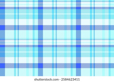 Diagonal tartan textile vector, paint seamless texture background. Pop fabric check pattern plaid in azure and light colors palette.