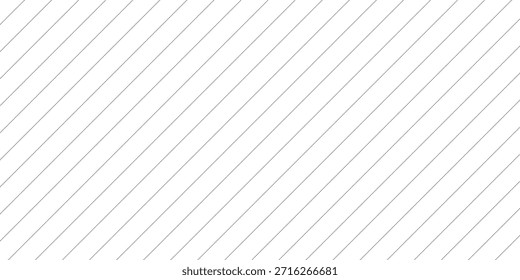 Linhas diagonais finas em preto abstrato sobre fundo branco. Design de padrão de superfície uniforme com ornamento linear. Motivo de listras retas angulares. Listra inclinada.