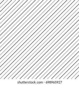 Diagonal thin black lines abstract on white background. Seamless surface pattern design with linear ornament. Angled straight stripes motif. Slanted pinstripe. Striped digital paper for print. Vector.