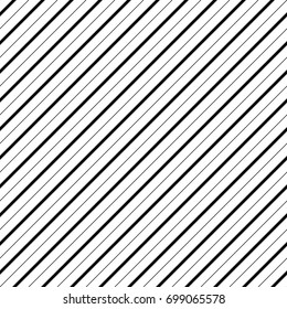Diagonal thin black lines abstract on white background. Seamless surface pattern design with linear ornament. Angled straight stripes motif. Slanted pinstripe. Striped digital paper for print. Vector.