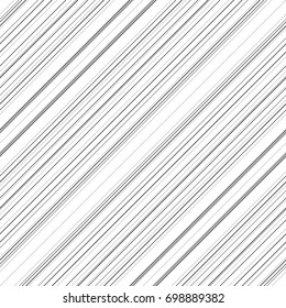 Diagonal thin colorless lines abstract on white background. Seamless surface pattern design with linear ornament. Angled straight stripes motif. Slanted pinstripe. Striped digital paper. Vector print