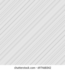 Diagonal thin grey lines abstract on white background. Seamless surface pattern design with linear ornament. Angled straight stripes motif. Slanted pinstripe. Striped digital paper for print. Vector.