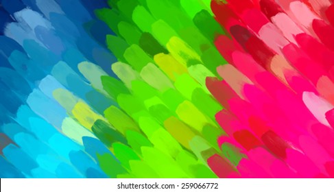 Diagonal three colors brush strokes background. Vector version