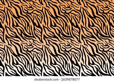 Diagonal tiger-stripe seamless pattern, orange background with dramatic black slashes; great for sportswear, web banners, and high-energy graphic projects.