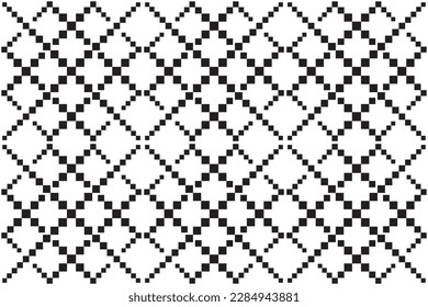 Diagonal of tile pattern vector. Design pixel black on white background. Design print for illustration, texture, textile, wallpaper, background. Set 4